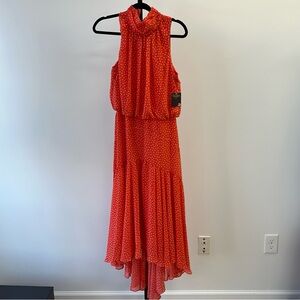 NWT Taylor Dress orange Polka Dot Sleeveless Maxi Dress – Size 8